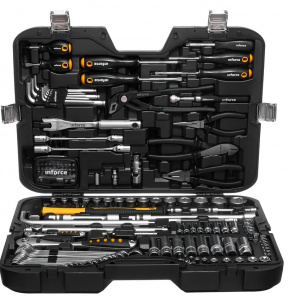 Набор инструментов Inforce 136 предметов 1/2 дюйма и 1/4 дюйма, Сталь Cr-V, Профессиональный, 06-07-