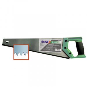Ножовка по дереву 2К-рукоятка RUNEX GREEN крупный зуб 40 см // 42-3-140